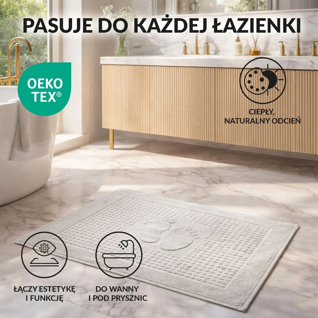 PODLOŽKA DO KÚPEĽNE HOTEL FEET 50X70 CM SIVÁ