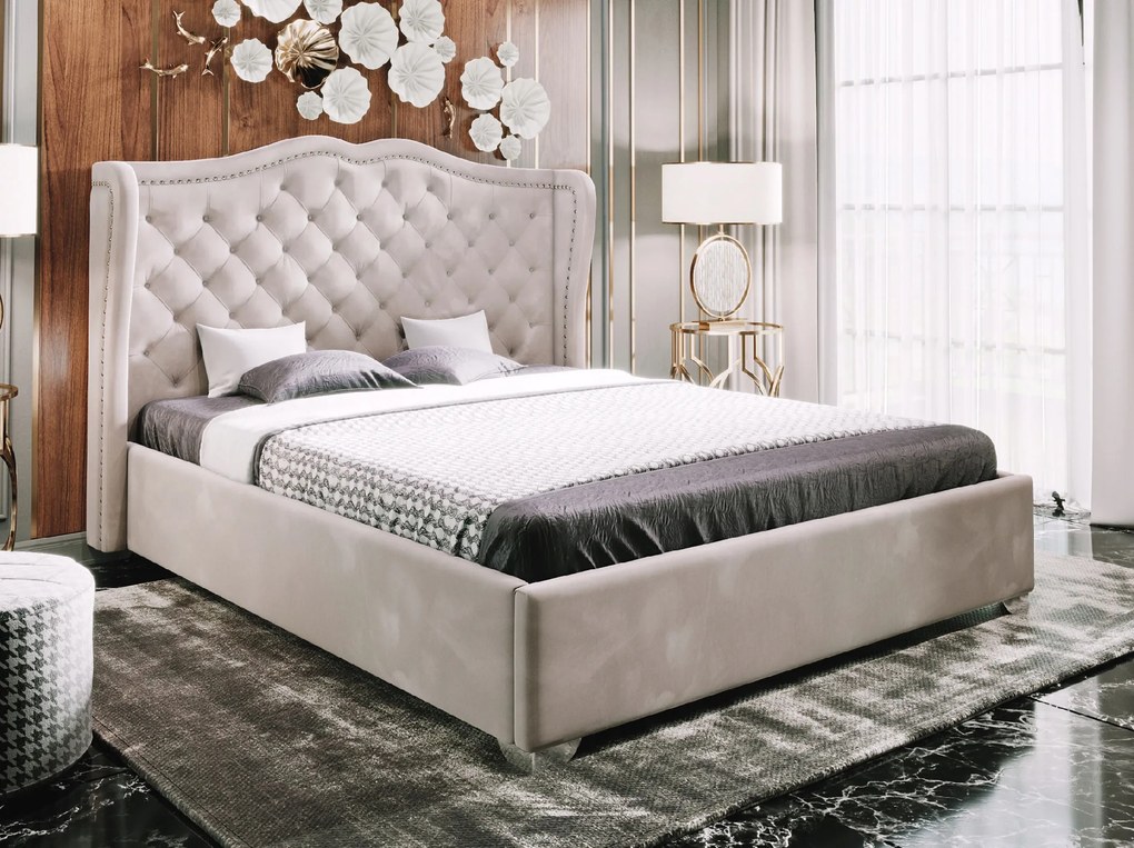 PROXIMA.store - Luxusná manželská posteľ BOLONIA II - béžová 140/160/180 Veľkosť postele: Pre matrac 160 x 200 cm