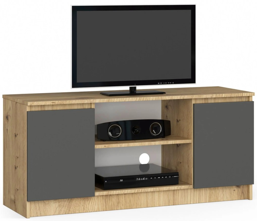 TV stolík Kapono  (dub artisan + sivá). Akcia -22%. Vlastná spoľahlivá doprava až k Vám domov. 1069924