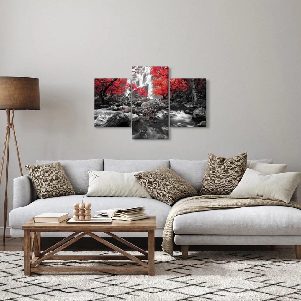 Obraz - Vodopády v jesennej krajine (90x60 cm)