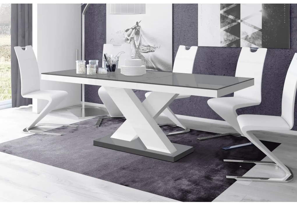 Luxusný rozkladací jedálenský stôl  XENON 140-188cm šeda