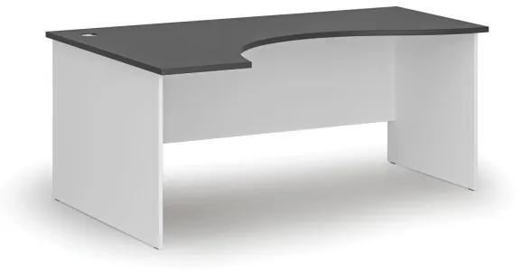 Ergonomický kancelársky pracovný stôl PRIMO WHITE, 1800 x 1200 mm, ľavý, biela/grafit