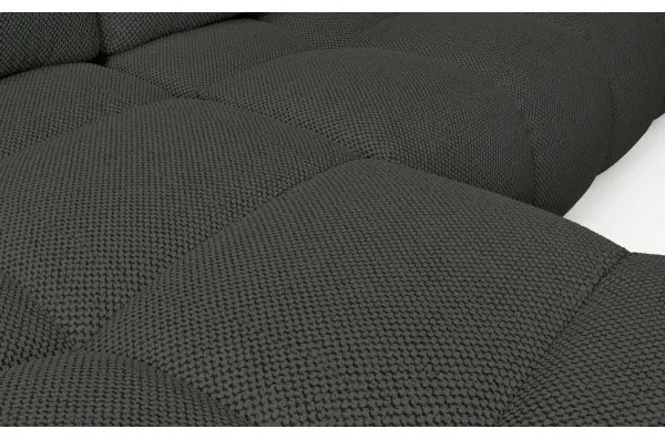 Rozkladacia rohová čalúnená sedacia súprava s úložným priestorom v tvare L ALMADA ľavá antracit