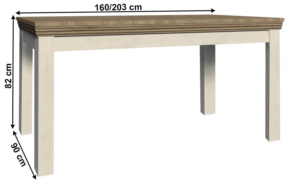 Tempo Kondela Jedálenský rozkladací stôl, sosna nordická/dub divoký, ROYAL ST