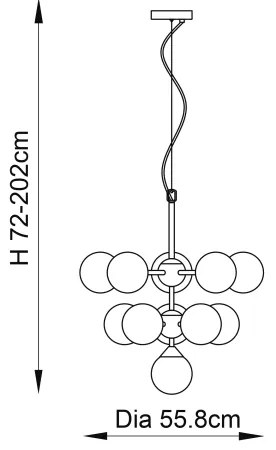 Endon 76500 - Luster na lanku OSCAR 11xG9/18W/230V mosadz
