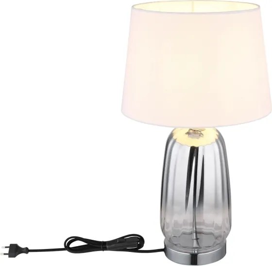Globo 24142W - Stolová lampa CLASSY 1xE27/40W/230V biela/strieborná