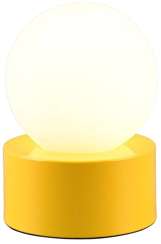 Žltá stolová lampa so skleneným tienidlom (výška 17 cm) Countess – Trio