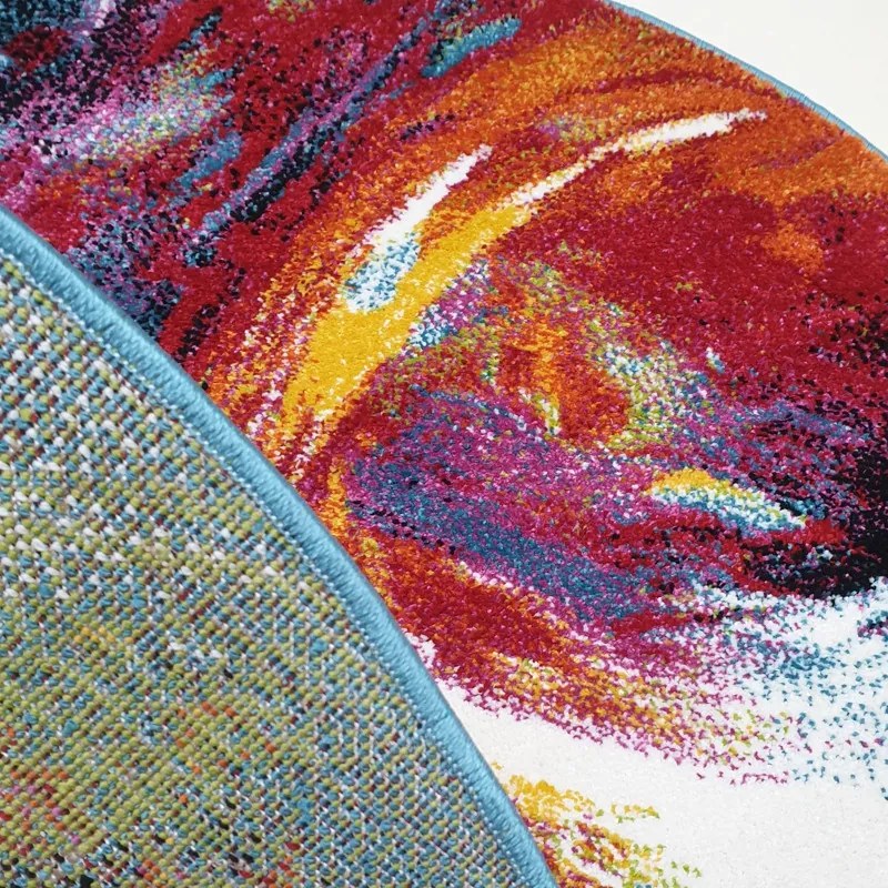 Medipa (Merinos), Kusový koberec Fantasy 814-61 lila/blue kruh, 160x160 (priemer) kruh, viacfarebná