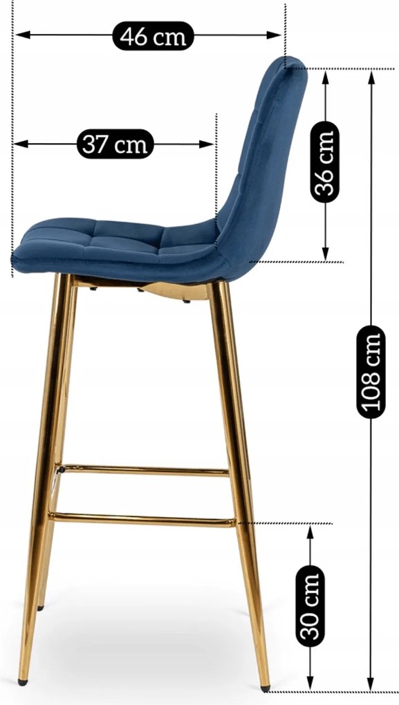 PROXIMA.store - Jedálenská barová stolička ARIEL FARBA: modrá