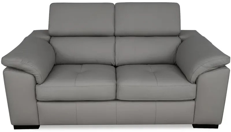 Moderná kožená pohovka LOREN II (2P), sivá (madras - 128 grey)