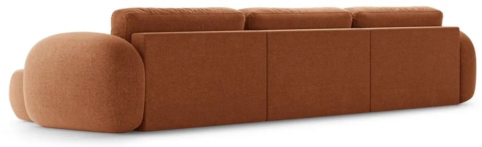 Ženilková rozkladacia/s úložným priestorom rohová pohovka v tehlovej farbe (do tvaru "U") Tonale – Cosmopolitan Design