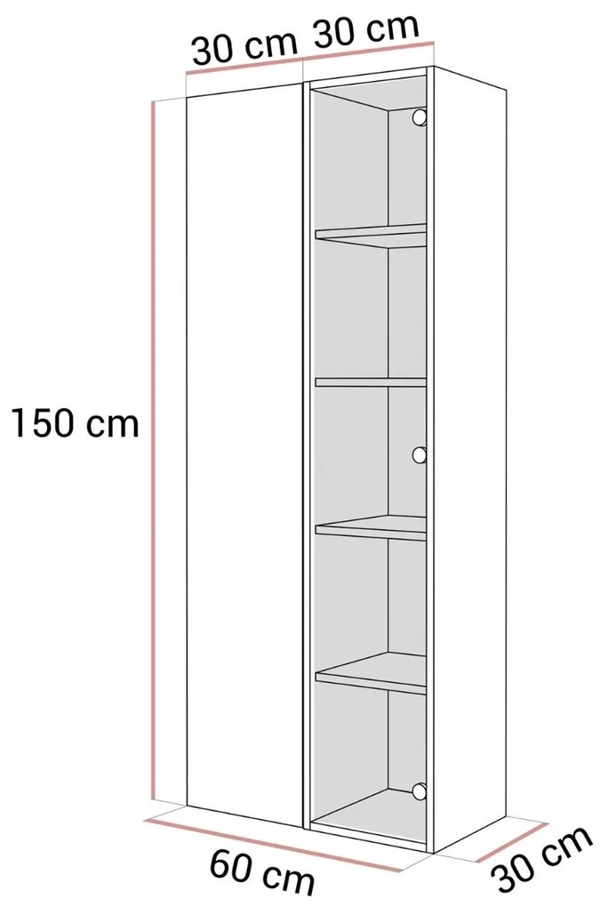 ZÁVESNÁ VITRÍNA DAZIO KAŠMÍR LED 60 cm