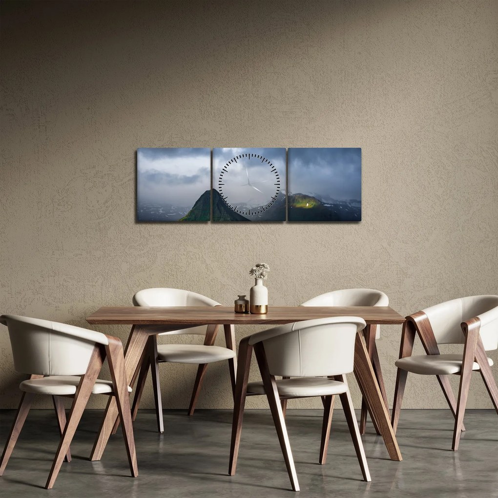 Obraz hôr (s hodinami) (90x30 cm)