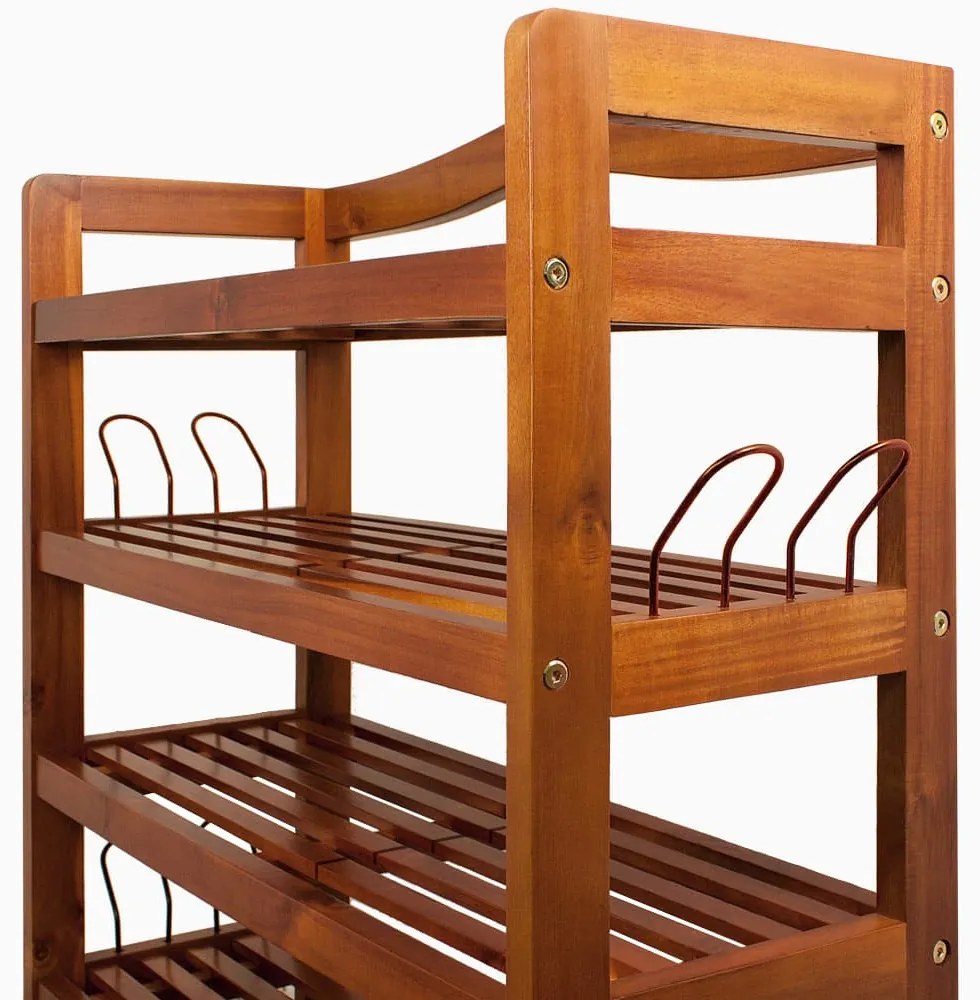 Casaria Regál na topánky RUSTIC, 5políc, 85x26x82cm, prírodná hnedá