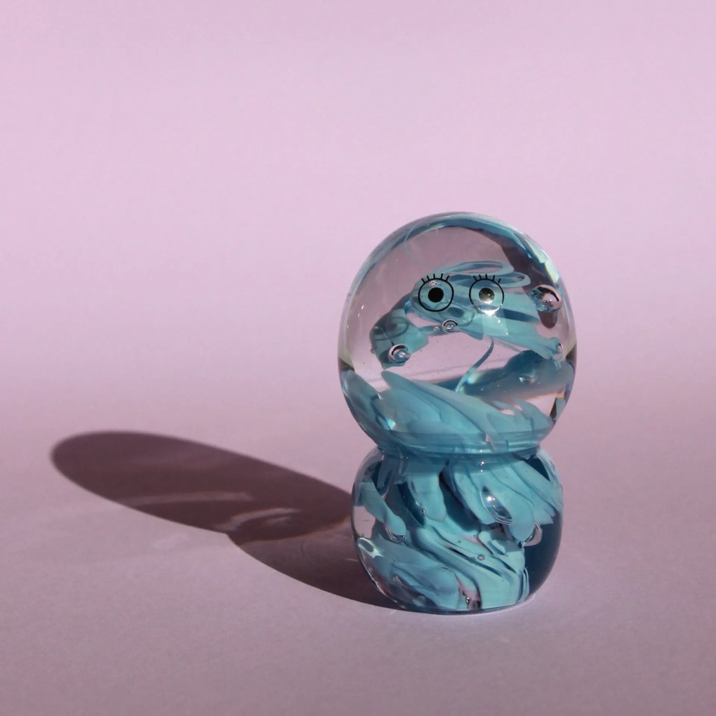 Studio Arhoj Sklenená figúrka Crystal Blob Big Head Swirl