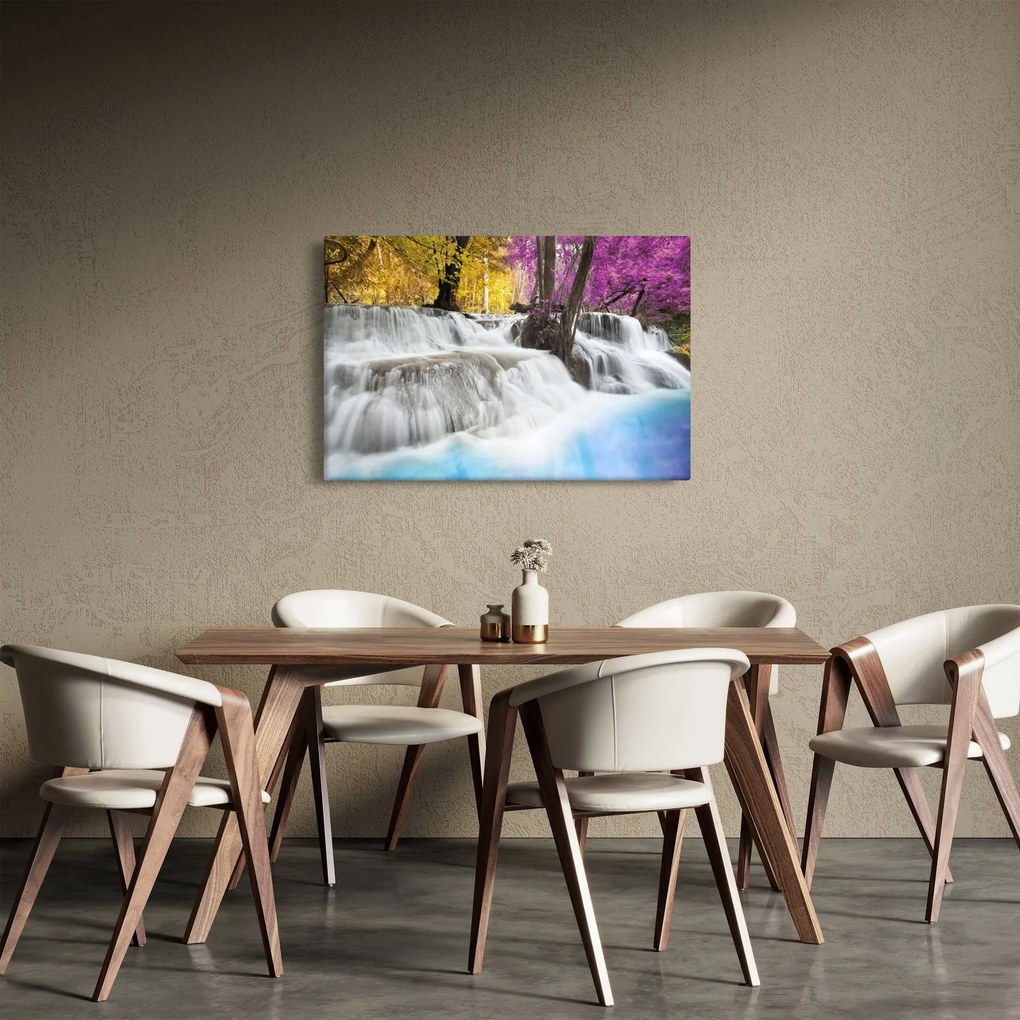 Obraz Erawan vodopádu v lese (90x60 cm)