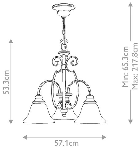 Hinkley HK-CELLO3 - Luster na reťazi CELLO 3xE27/60W/230V