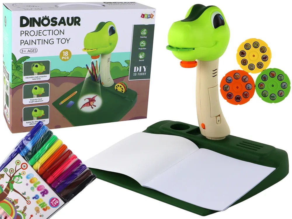 Lean Toys Detský projektor na kreslenie - Dinosaurus