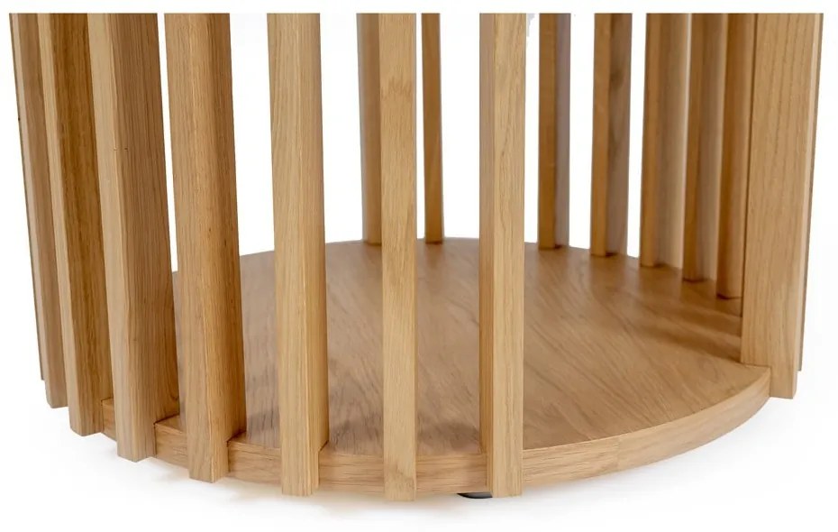 Odkladací stolík z dubového dreva Woodman Drum, ø 53 cm