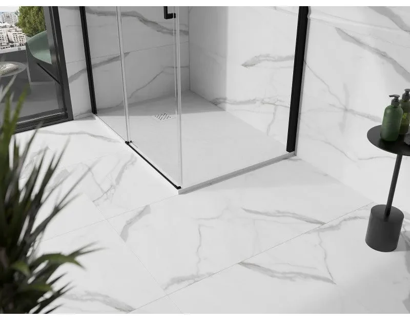 Mexen Stone+, obdĺžniková vanička z minerálneho kompozitu 120 x 80 cm, biela, biela krytka, 44108012-W