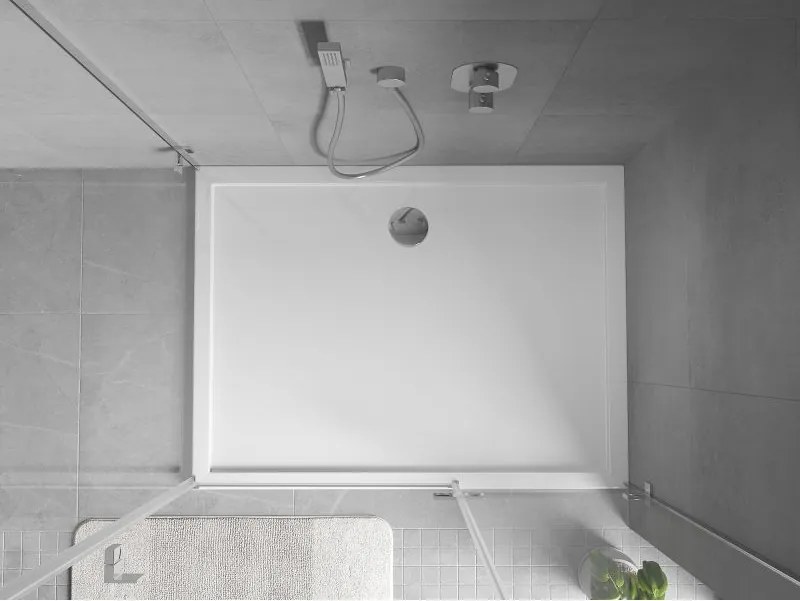 Mexen Flow, obdĺžniková sprchová vanička, slim, 80 x 95 cm, biela lesklá, 46R108095