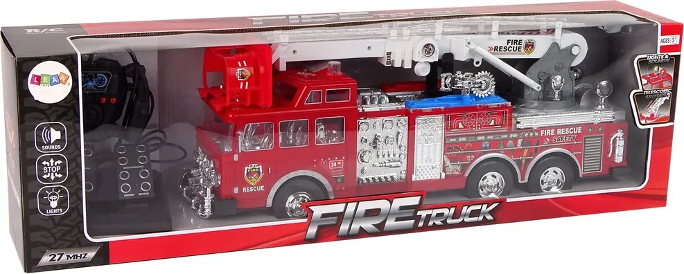 LEAN Toys Diaľkovo ovládané hasičské vozidlo – plynový pedál, brzda, diaľkové ovládanie, zvuk