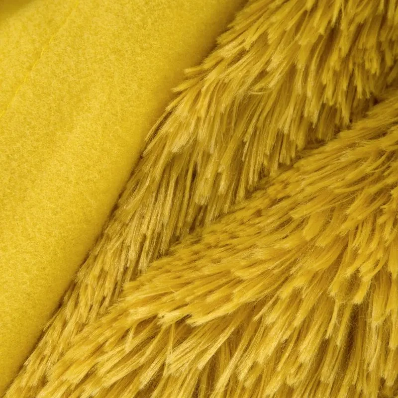 EUROFIRANY Nadýchaná a na dotyk príjemná hrejivá deka z mäkkej kožušiny 200 cm x 220 cm horčicová 100 % polyester Varianta: 362742