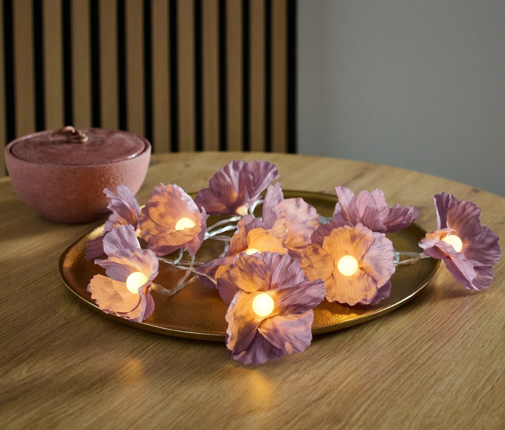 LED svetelná reťaz, kvety