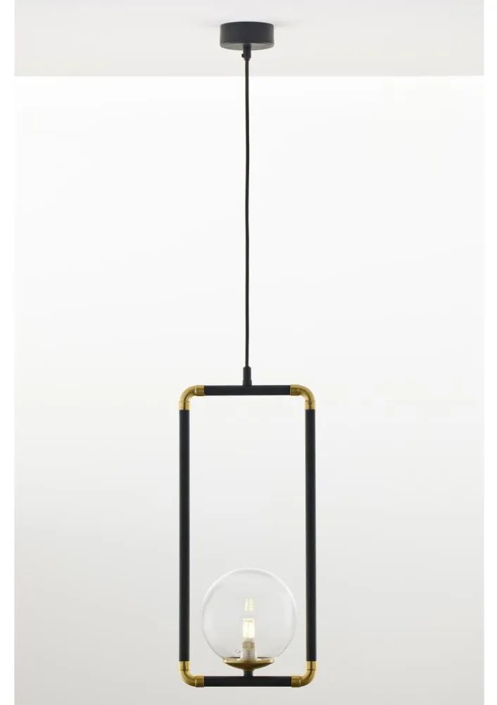 Jupiter 2023 - Luster na lanku ZAFRA 1xG9/10W/230V čierna/zlatá/číra