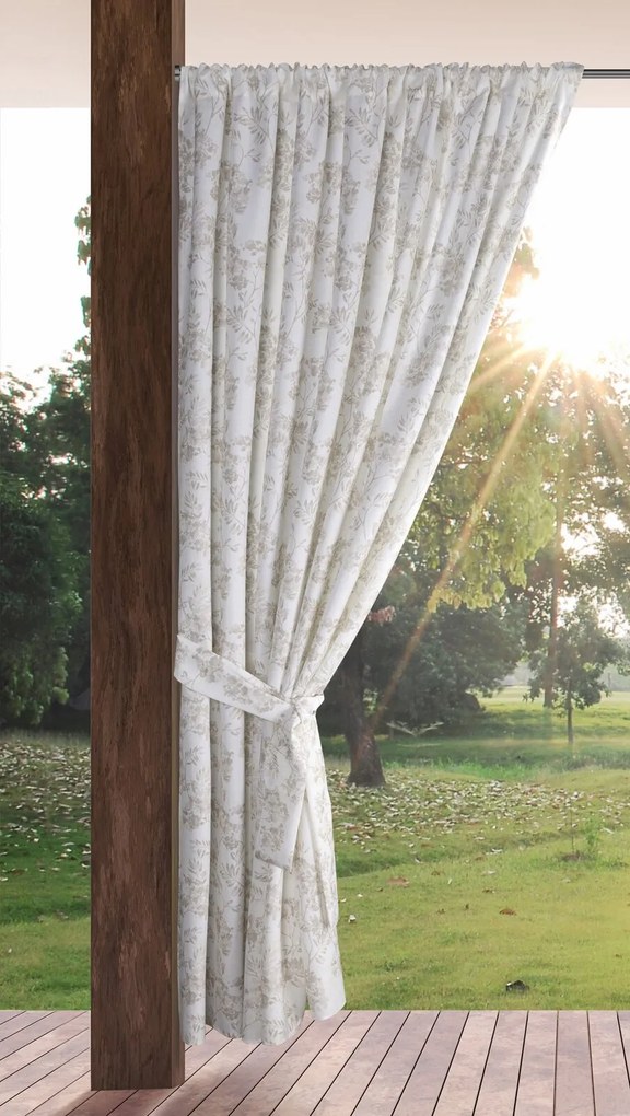 ZÁHRADNÝ VODEODOLNÝ ZÁVES NA PÁSKE GARDEN 155X200 CM VZOROVANÁ