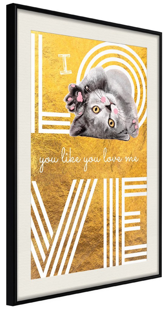 Artgeist Plagát - I Love You like You Love Me [Poster] Veľkosť: 20x30, Verzia: Zlatý rám s passe-partout