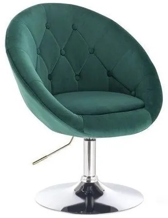 LuxuryForm DESIGN Kreslo VERA VELUR na striebornom tanieri - zelené