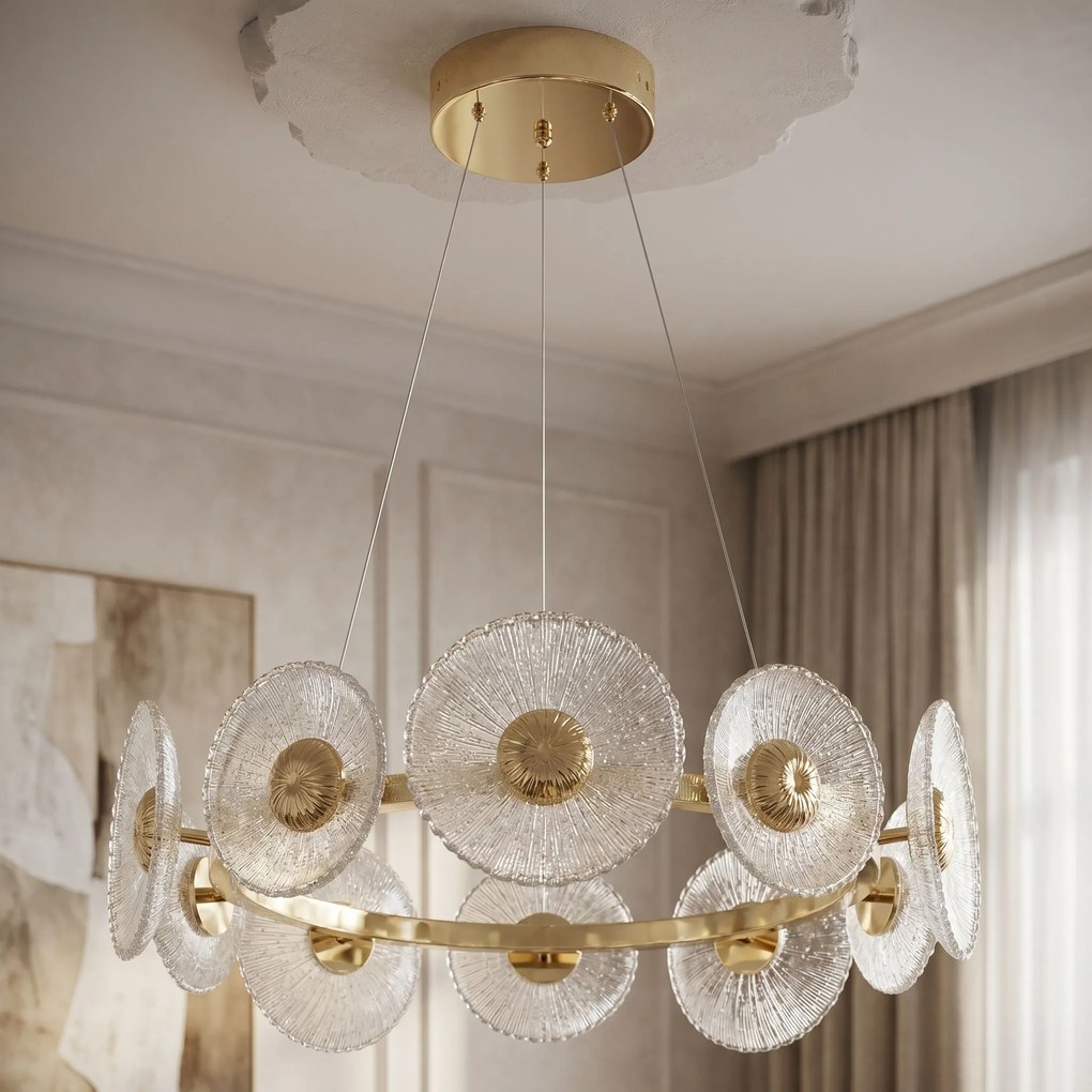 Toolight Toolight, LED závesné svietidlo, 60cm, 36W, 4000K, 1000lm, SWE071-CP, zlatá lesklá, OSW-30200