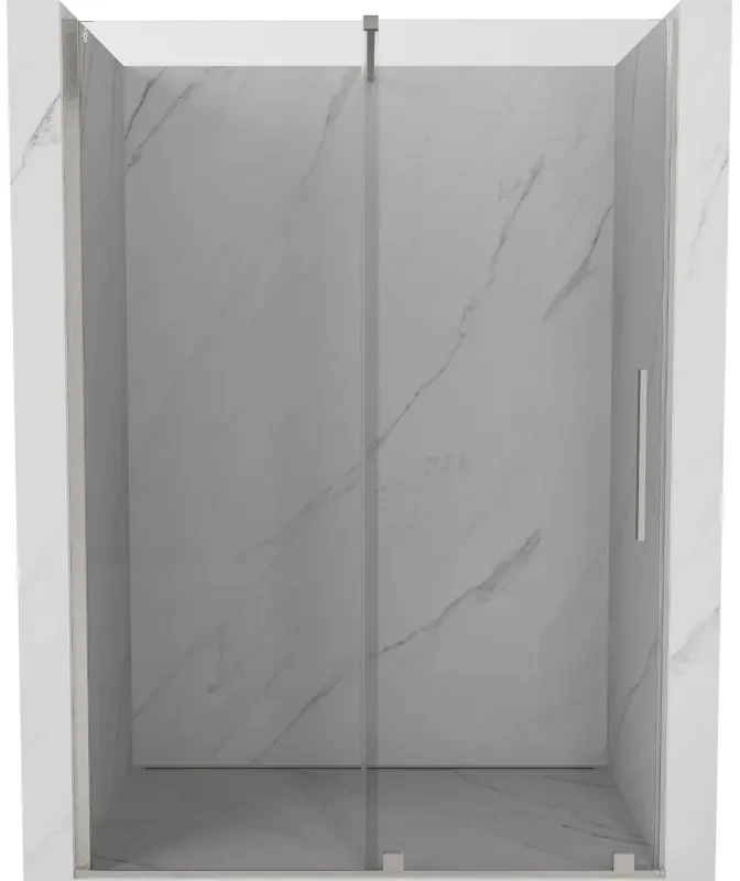 Mexen Velar, posuvné sprchové dvere do otvoru 160 cm, 8mm číre sklo, brúsená oceľ, 871-160-000-01-97