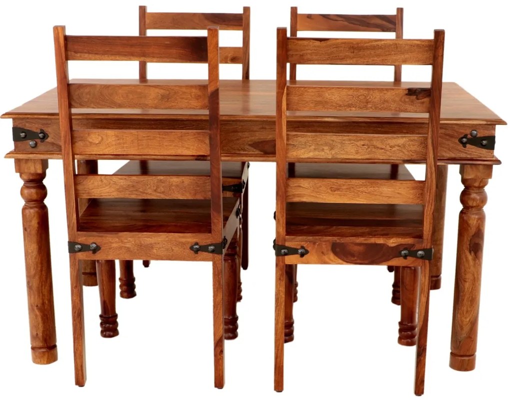 furniture-nabytek.cz - Kuchynská súprava stôl a stoličky pre 4 osoby z indického masívneho palisandru