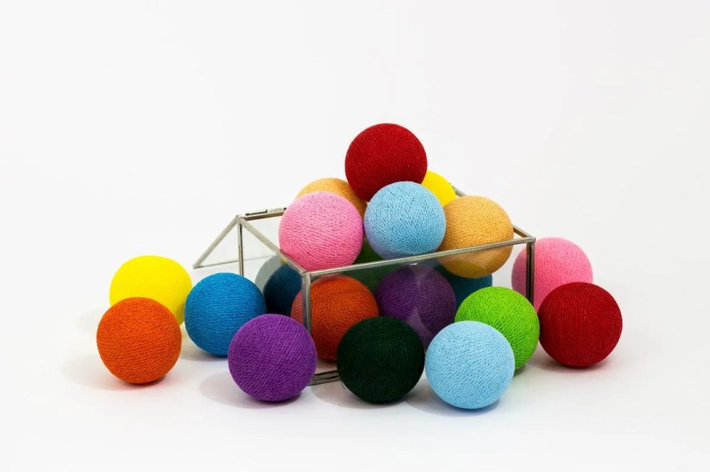 Bavlnené svietiace guličky multicolor 50 guličiek Cottonlove