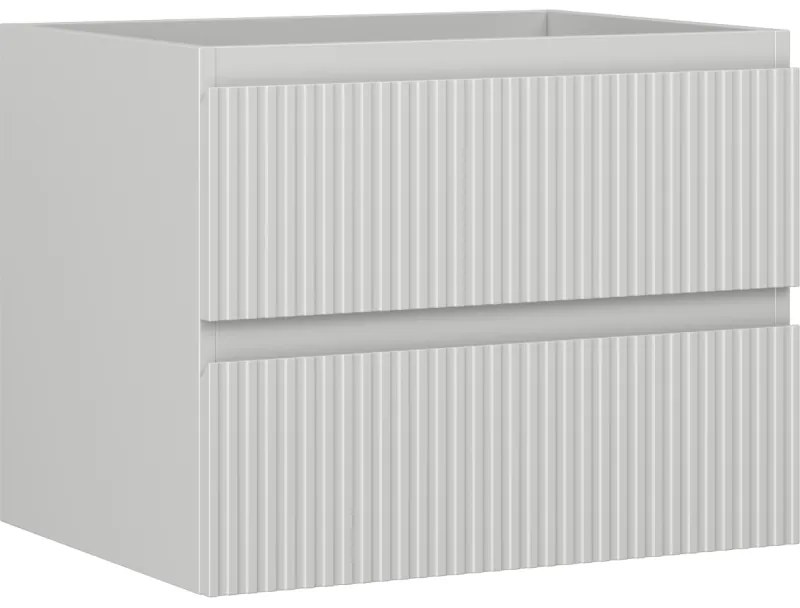 Mexen Rivel, kúpeľňová skrinka 60 cm, 2 zásuvky, drážkovaná, matná sivá, 91A20-06047-2-BFF62