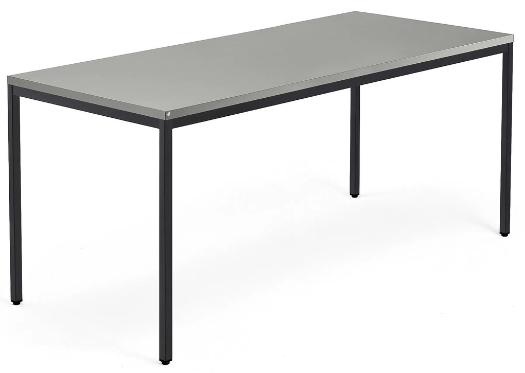 Kancelársky stôl QBUS, klasický rám, 1800x800 mm, čierna, svetlošedá