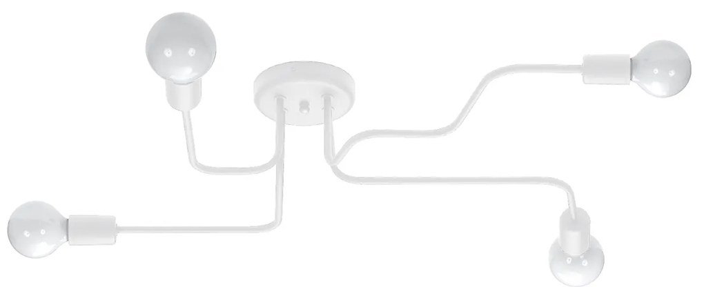 Stropné svietidlo Vector 4, biele telo svietidla