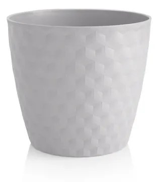 Ruby matt recyklovaný kvetináč 19 cm, ľadovo biela, 19 cm
