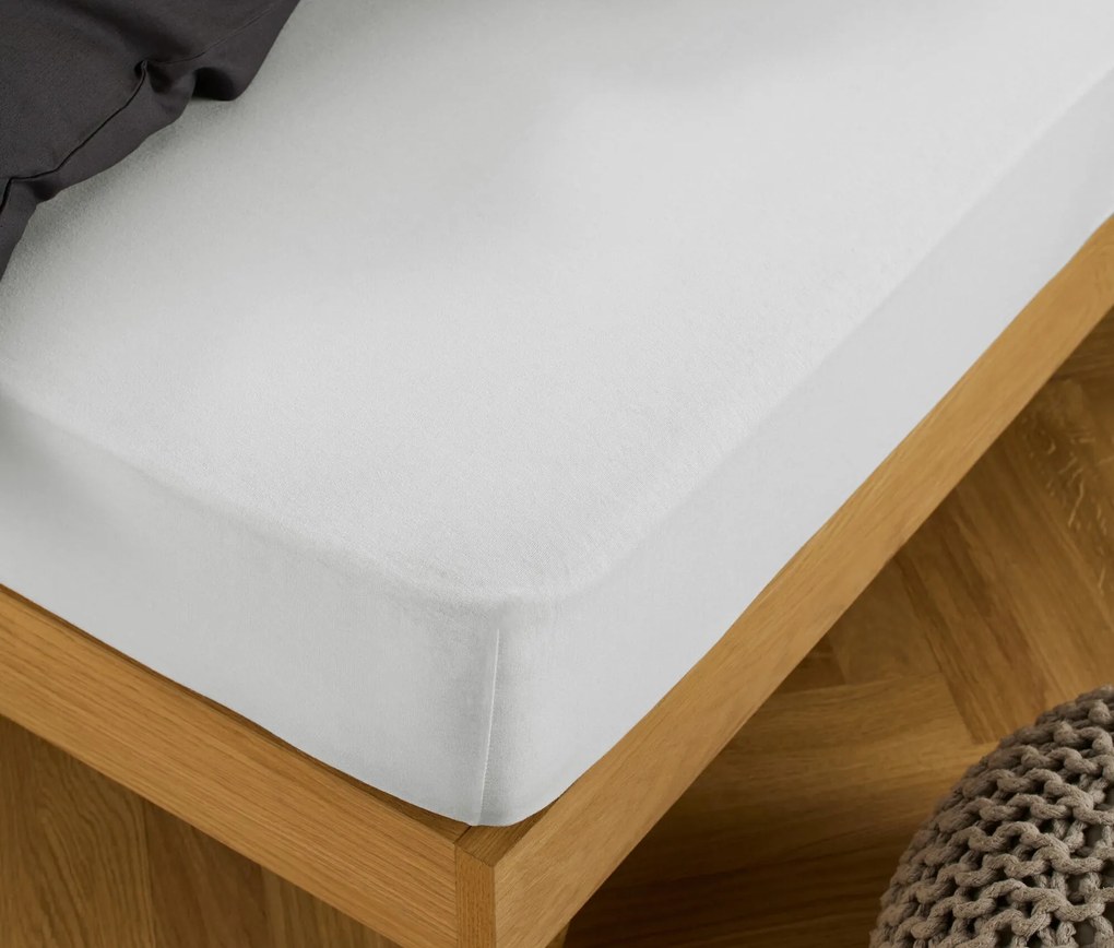 Džersejová napínacia plachta, štandardná veľkosť, bielosivá