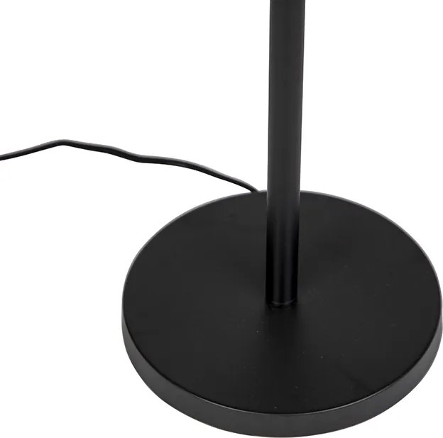 Moderná stojaca lampa čierna s béžovým buklé tienidlom 50 cm - Simplo
