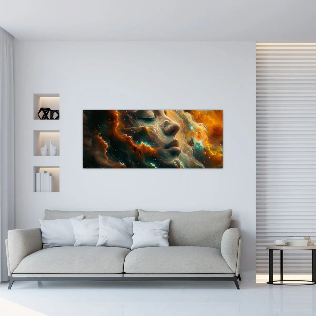 Obraz - Tvár vo vesmíre (120x50 cm)