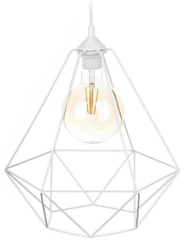 Závesná lampa Paris Diamond 35 cm biela