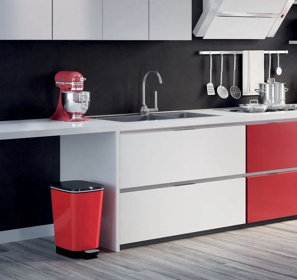KIS CHIC BIN M 35L Odpadkový kôš 26,5 x 40,5 x 45 cm red metal