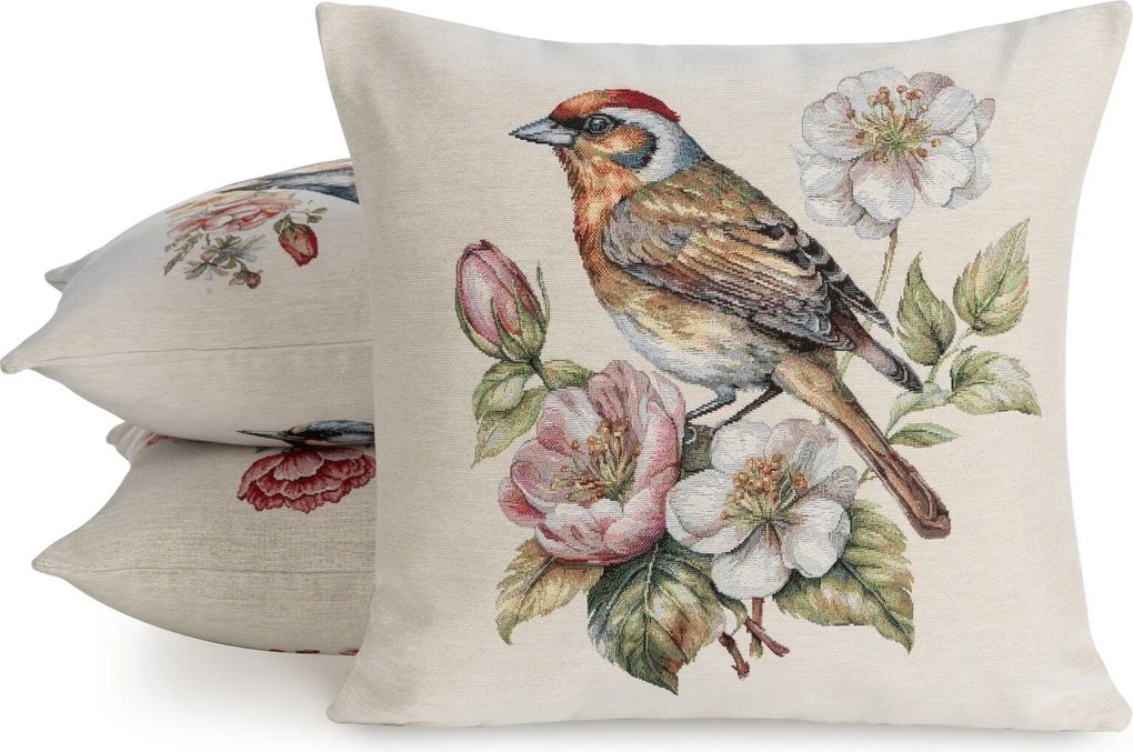 GOBELÍNOVÁ DEKORAČNÁ OBLIEČKA NA VANKÚŠ FLOS1 45X45 CM VZOROVANÁ