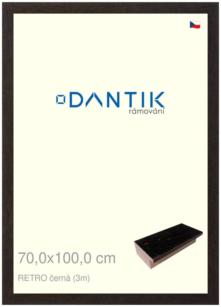 DANTIK rám na obraz 70x100 | RETRO černá (Plexi Čiré)