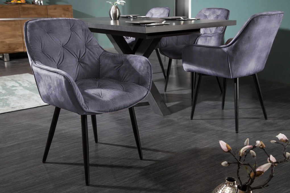 Stolička Milano grey velvet