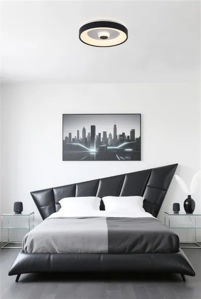 Searchlight 89735-38BK - LED stmievateľné stropné svietidlo POLKA 24W/230V + 6W priemer 38,5 cm čierna