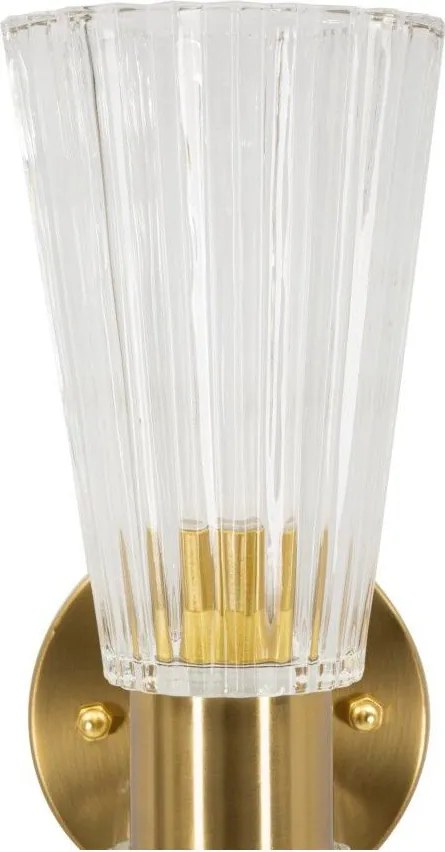 Sklenené nástenné svietidlo v zlatej farbe Prague – Mauro Ferretti